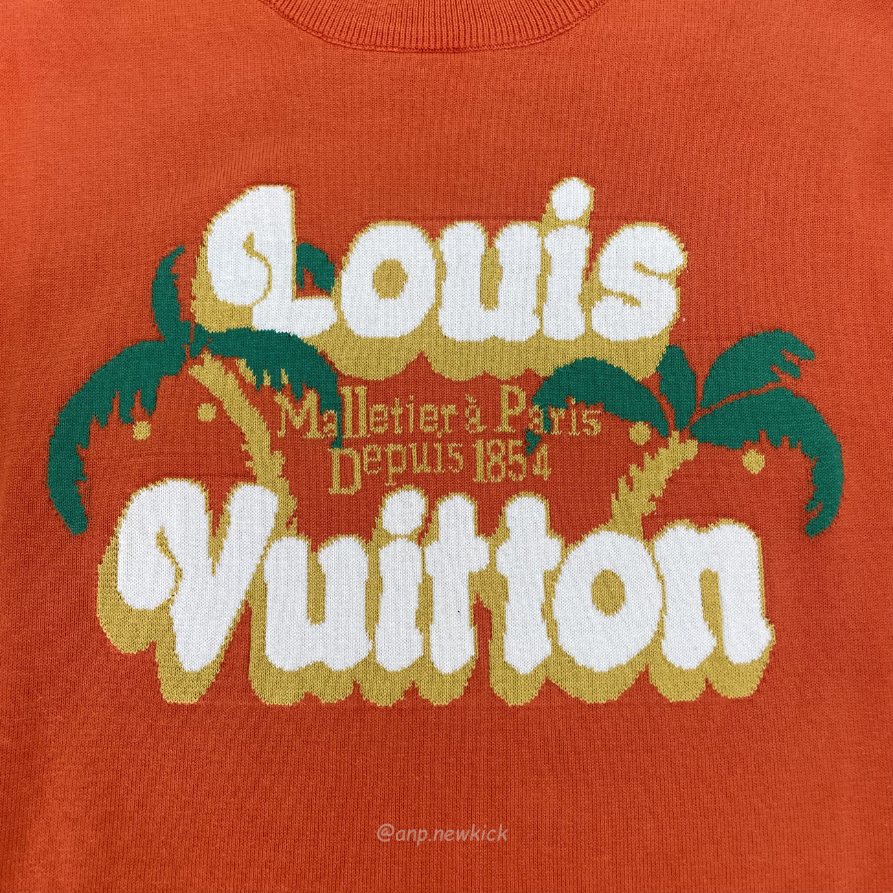 Louis Vuitton Short Sleeved Cotton Crewneck Orange Fw24 (7) - newkick.vip